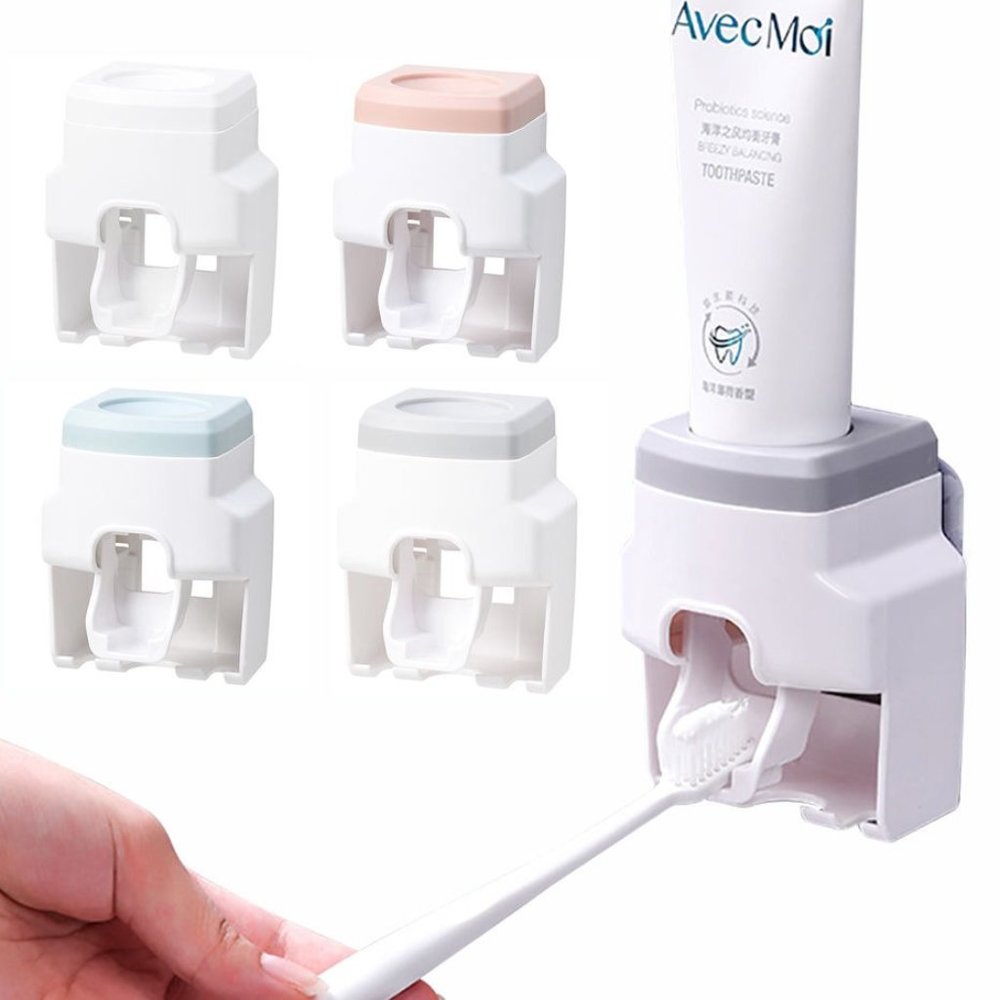 Toothbrush Holders Toothpaste Dispenser Squeezers Wall Mounted for Bathroom, 2 T